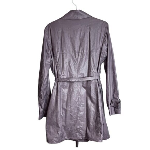 Via Spiga Women's Pinkest Rain Coat Studded Details Double Pockets Sash Spring - Picture 2 of 14